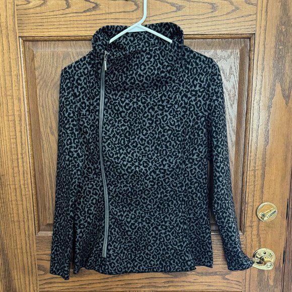 Marc Bouwer Leopard Print Moto Asymmetrical Top - Small - Picture 2 of 7